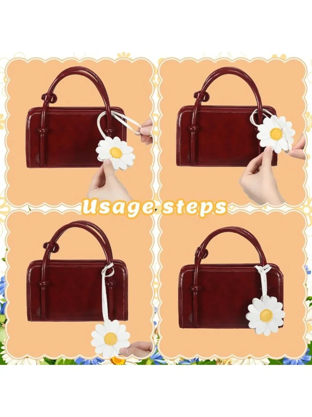 12 Pcs Leather Purse Charms & Keychains | Stylish Accessories for Handbags